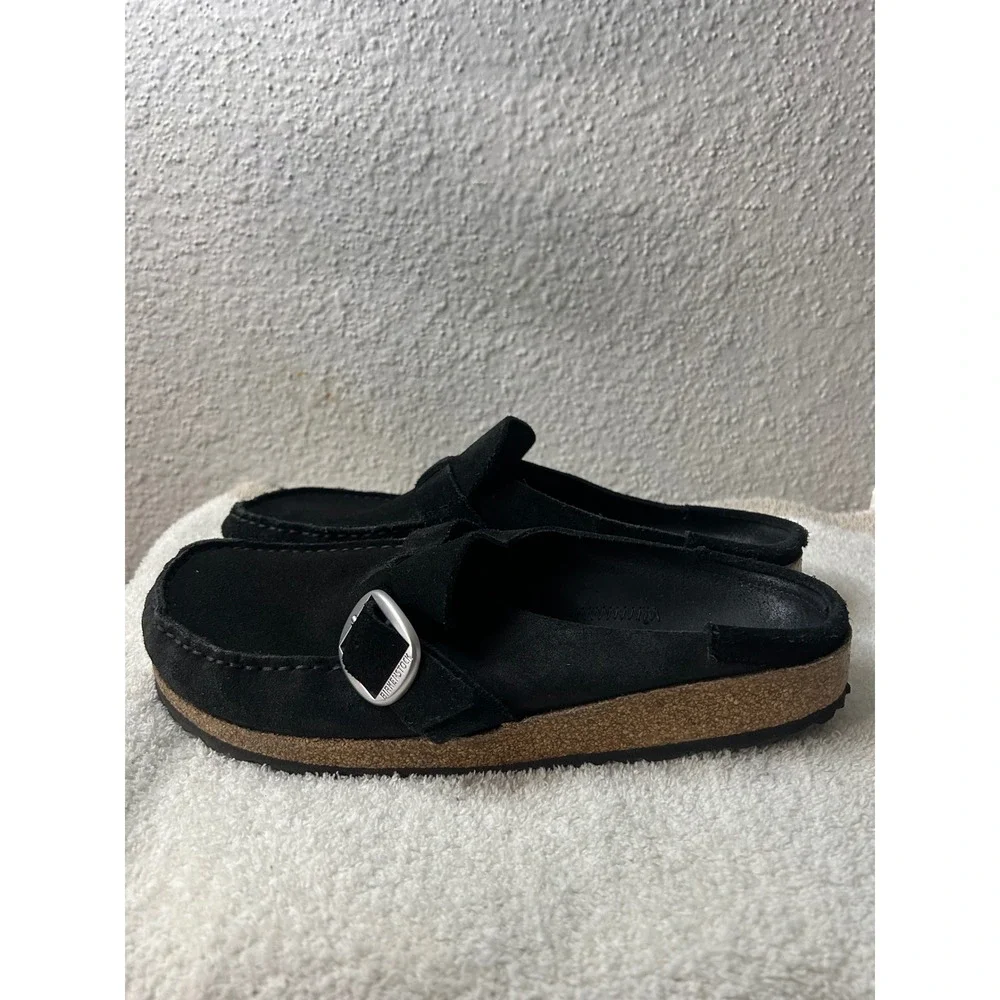 Birkenstock Buckley Black Suede Moccasin Clogs Mules 42 M9